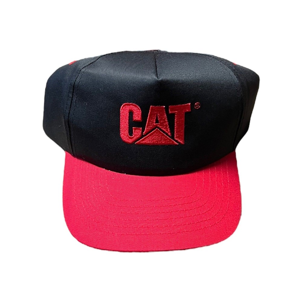 Catapillar CAT Equipment Red/Black Adjustable Embroidered Cap Snap Back Hat
